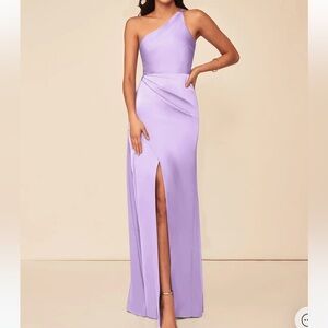 Azazie Maron Lilac One-Shoulder Dress